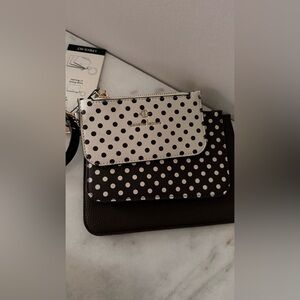 $58 Nanette Lepore 4-piece set of polka dot a key ring with detachable pouches,